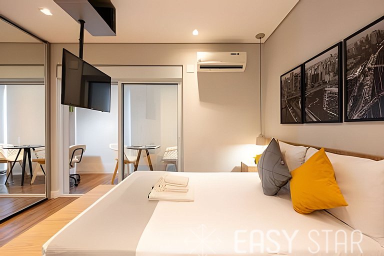 Easy Star - Belo studio C/vaga na Vila Olimpia - SC01I