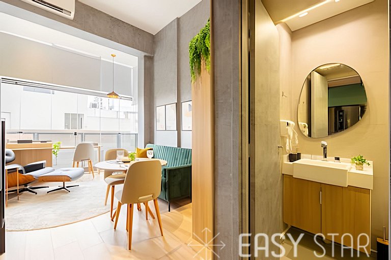 Easy Star - Fabuloso studio com mezanino em Moema - SK01I