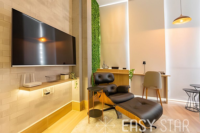 Easy Star - Fabuloso studio com mezanino em Moema - SK01I