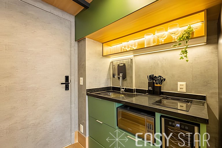 Easy Star - Fabuloso studio com mezanino em Moema - SK01I