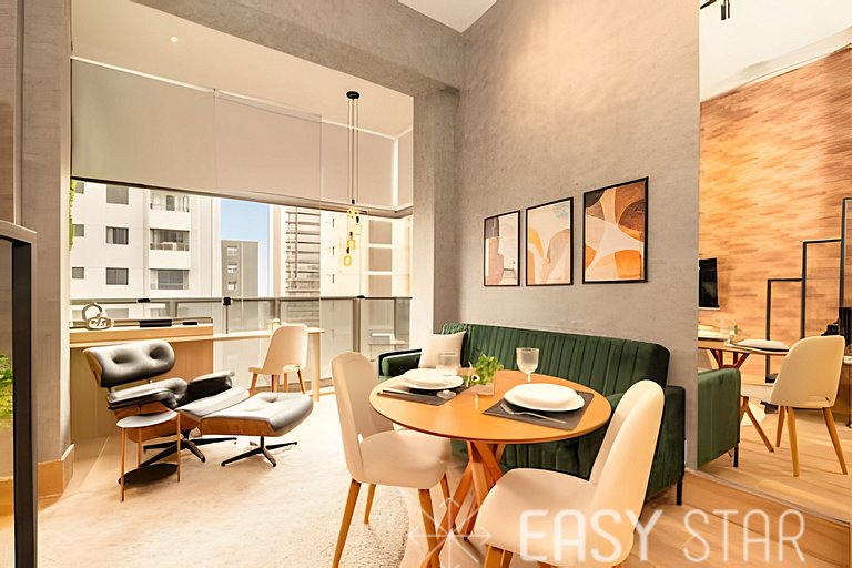 Easy Star - Charmoso studio com mezanino em Moema - SK03I
