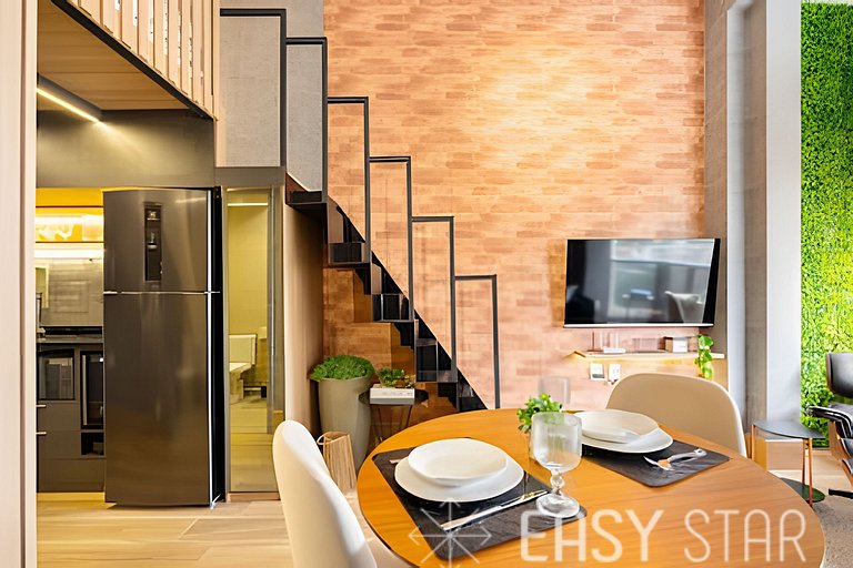 Easy Star - Charmoso studio com mezanino em Moema - SK03I