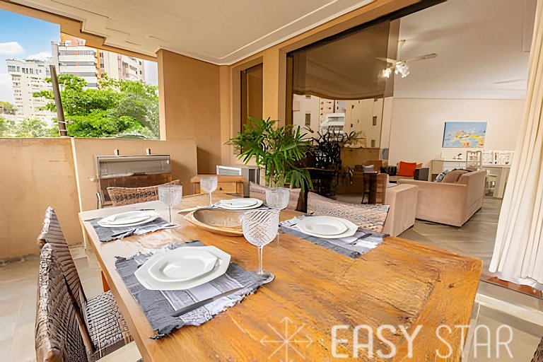 Easy Star - Charmoso apto C/ 2 vagas e 3 quartos em Enseada