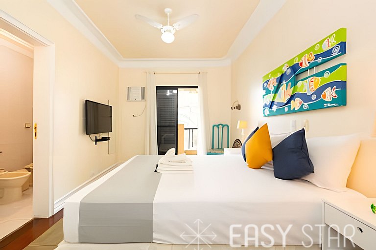 Easy Star - Charmoso apto C/ 2 vagas e 3 quartos em Enseada