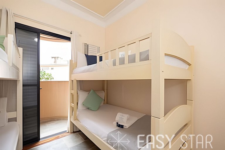 Easy Star - Charmoso apto C/ 2 vagas e 3 quartos em Enseada