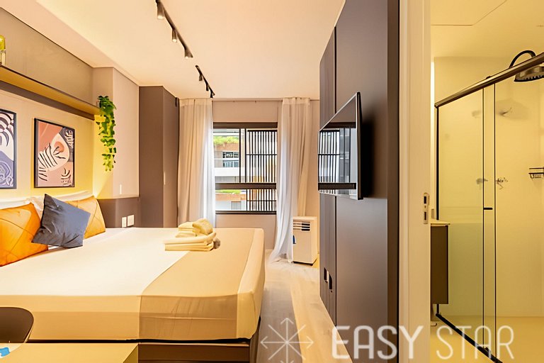 Easy Star - Lindo studio ao lado da Roque Petroni - UB01I