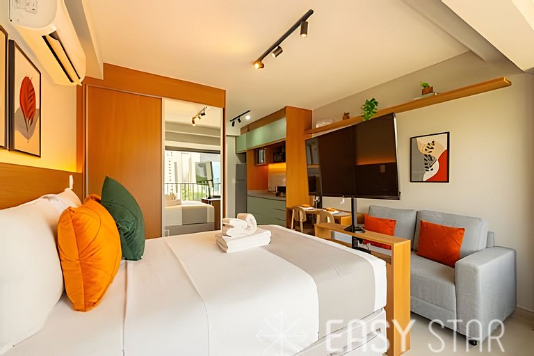 Easy Star - Lindo studio ao lado do Shopping Eldorado - UO01