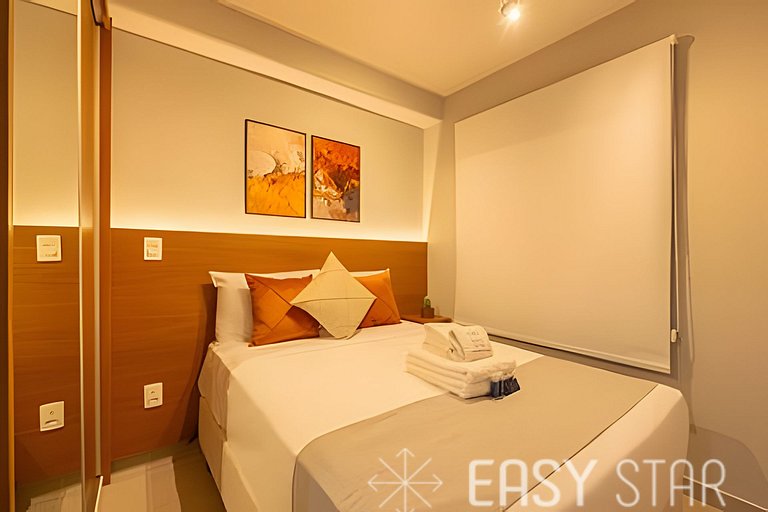 Easy Star - Belo studio com 1 dorm perto do Shop. Eldorado -