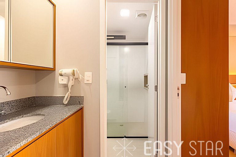 Easy Star - Belo studio com 1 dorm perto do Shop. Eldorado -