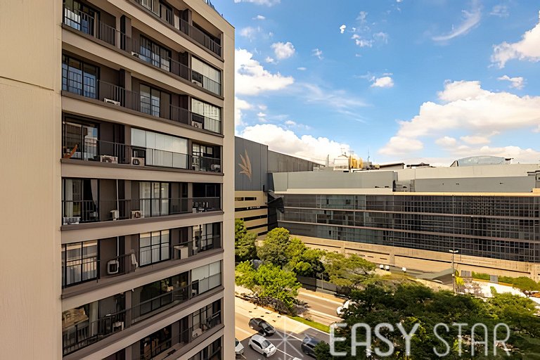 Easy Star - Belo studio com 1 dorm perto do Shop. Eldorado -