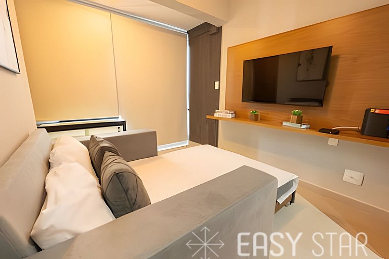 Easy Star - Belo studio com 1 dorm perto do Shop. Eldorado -