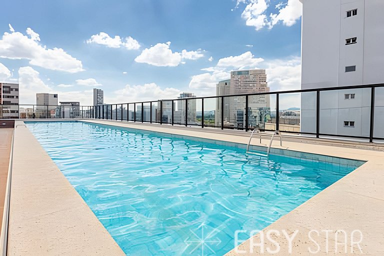 Easy Star - Belo studio com 1 dorm perto do Shop. Eldorado -