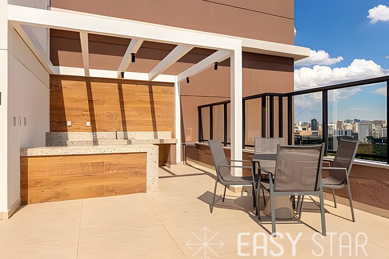 Easy Star - Belo studio com 1 dorm perto do Shop. Eldorado -