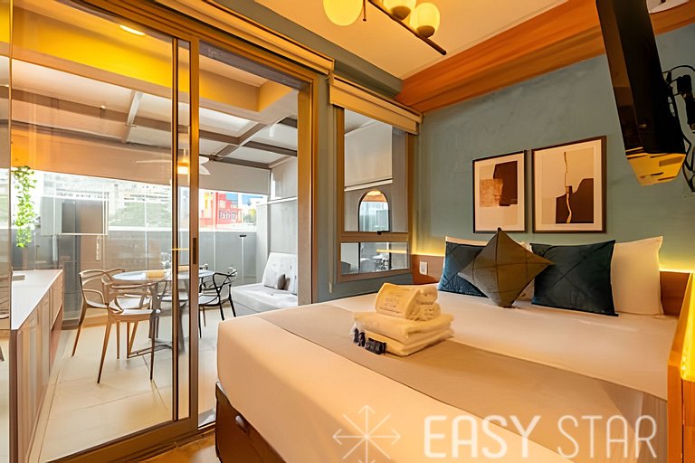 Easy Star - Chamoso studio na Av. Santo Amaro - UV01I