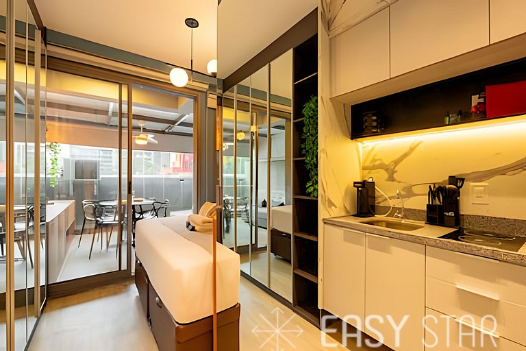 Easy Star - Chamoso studio na Av. Santo Amaro - UV01I