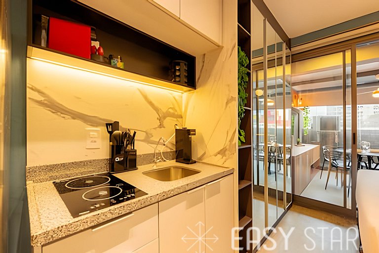 Easy Star - Chamoso studio na Av. Santo Amaro - UV01I