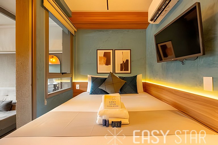 Easy Star - Chamoso studio na Av. Santo Amaro - UV01I