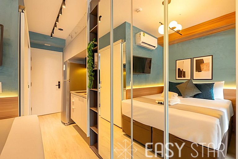 Easy Star - Chamoso studio na Av. Santo Amaro - UV01I