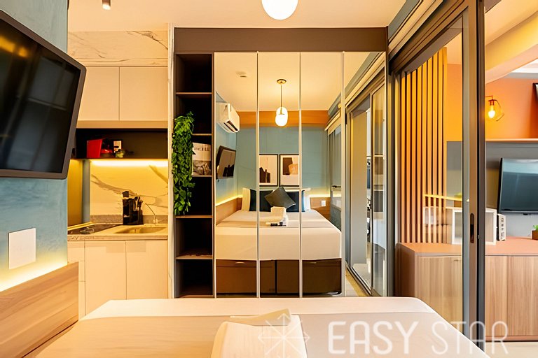 Easy Star - Chamoso studio na Av. Santo Amaro - UV01I