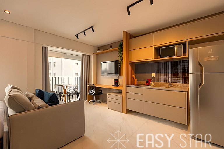 Easy Star - Belo studio perto do Shop. Eldorado em Pinheiros