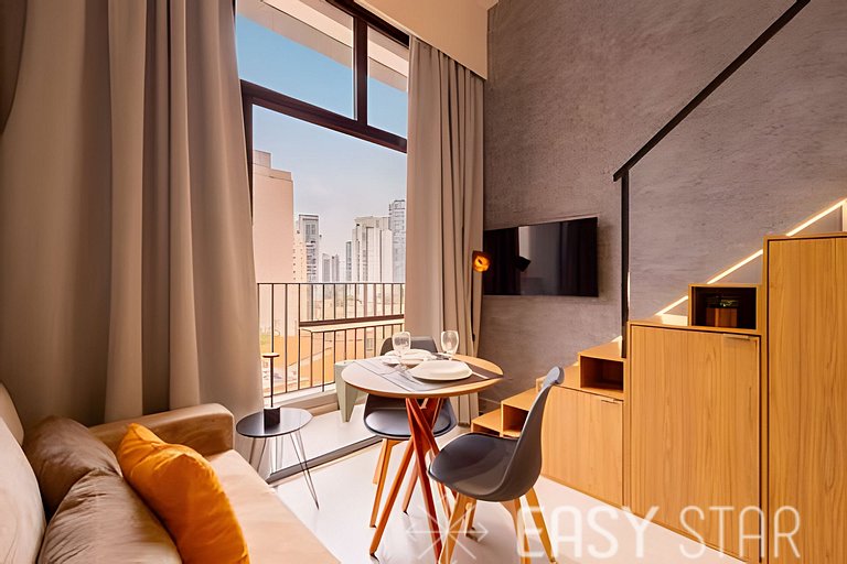 Easy Star - Belo studio com mezanino no Brooklin! - VC01I