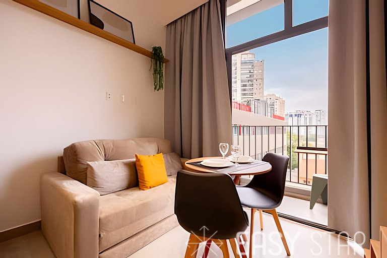 Easy Star - Belo studio com mezanino no Brooklin! - VC01I