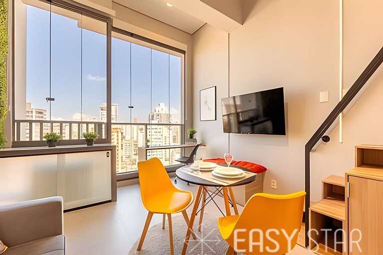 Easy Star - Adorável studio com mezanino no Brooklin - VX01I