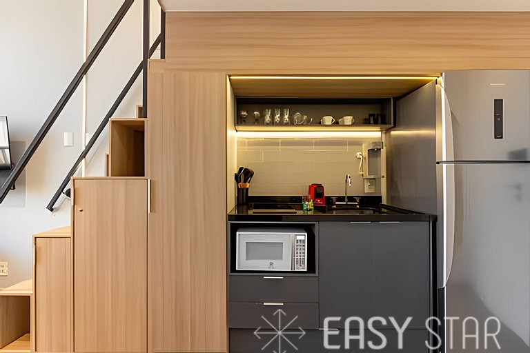 Easy Star - Adorável studio com mezanino no Brooklin - VX01I