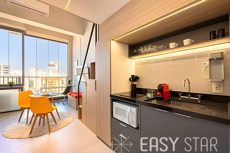 Easy Star - Adorável studio com mezanino no Brooklin - VX01I