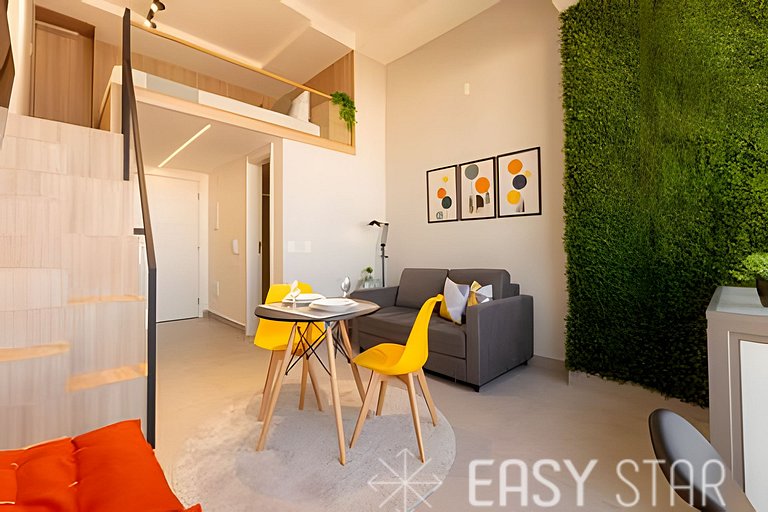 Easy Star - Adorável studio com mezanino no Brooklin - VX01I