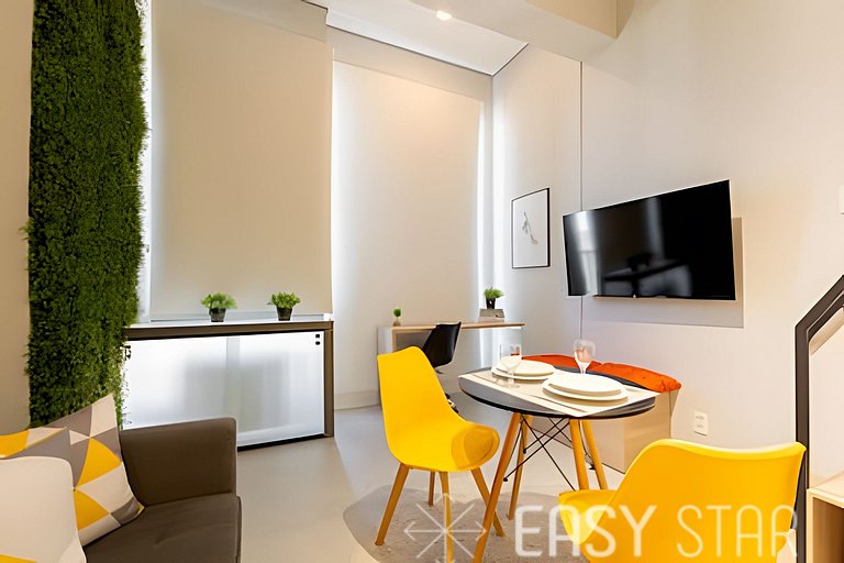 Easy Star - Adorável studio com mezanino no Brooklin - VX01I