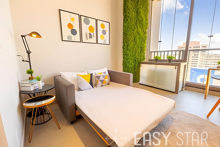 Easy Star - Adorável studio com mezanino no Brooklin - VX01I