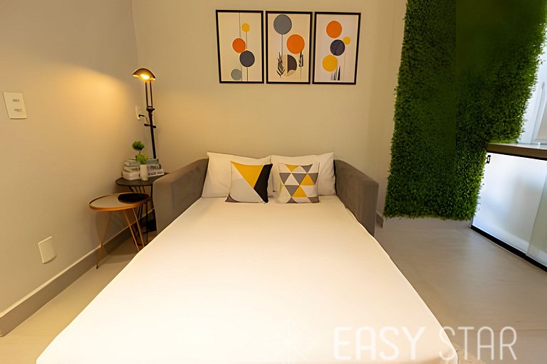 Easy Star - Adorável studio com mezanino no Brooklin - VX01I
