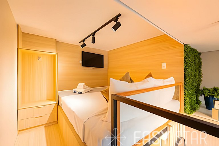 Aconchegante studio com mezanino no Brooklin