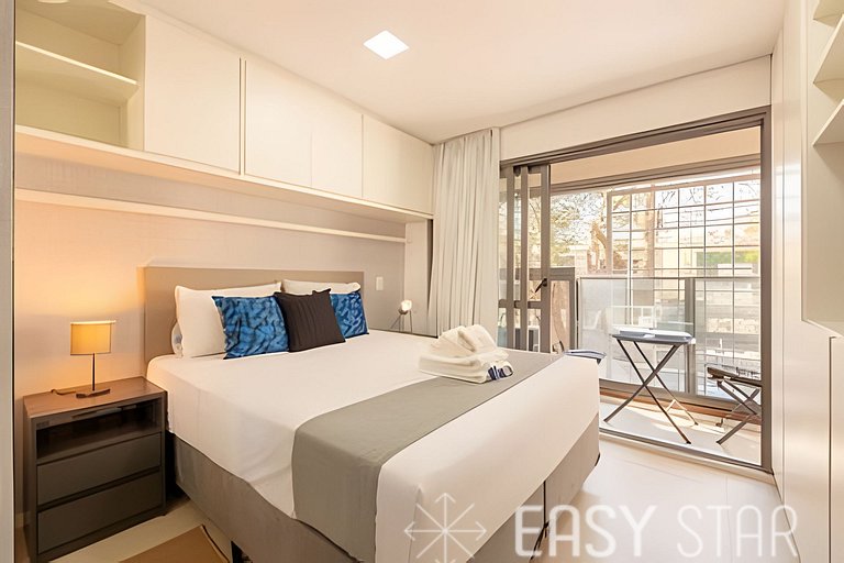 Aconchegante studio c/ cama Queen no Brooklin