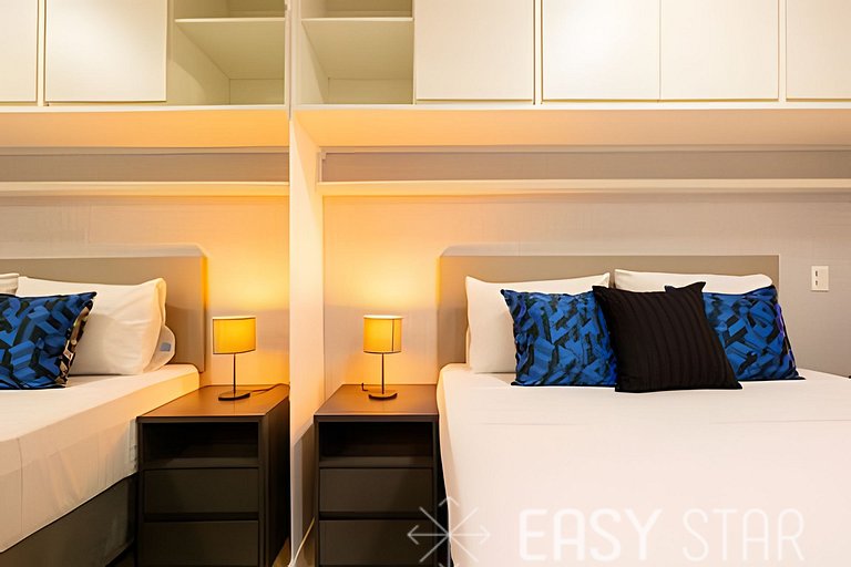 Aconchegante studio c/ cama Queen no Brooklin