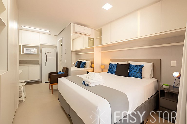 Aconchegante studio c/ cama Queen no Brooklin