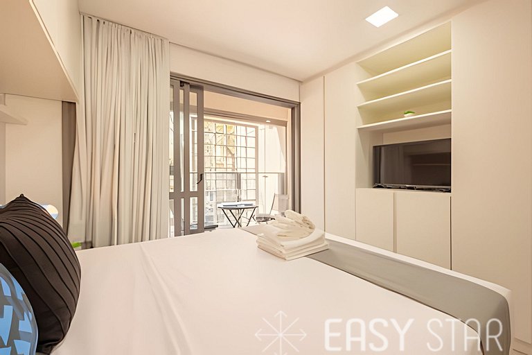 Aconchegante studio c/ cama Queen no Brooklin