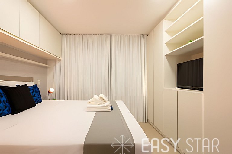 Aconchegante studio c/ cama Queen no Brooklin