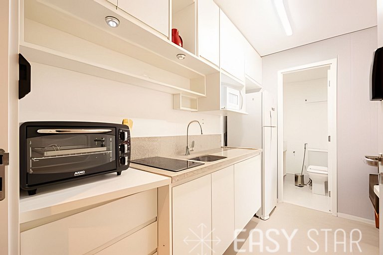Aconchegante studio c/ cama Queen no Brooklin