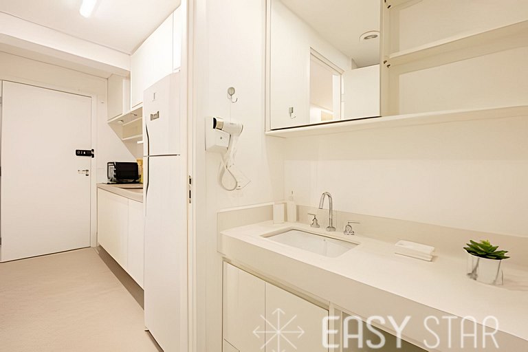Aconchegante studio c/ cama Queen no Brooklin