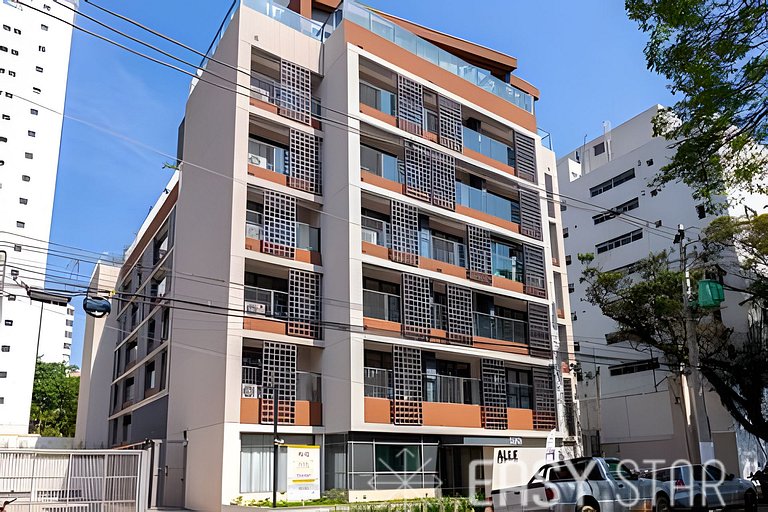 Aconchegante studio c/ cama Queen no Brooklin