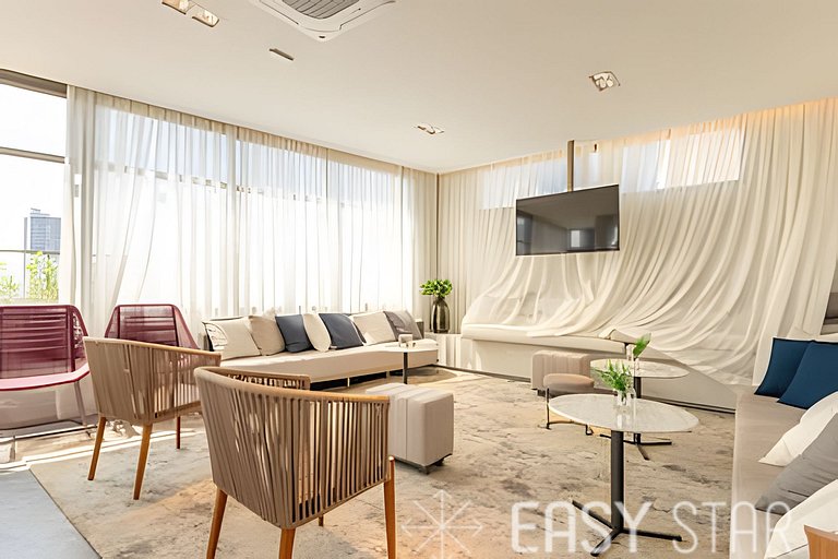 Aconchegante studio c/ cama Queen no Brooklin