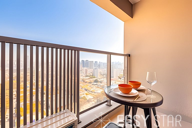Aconchegante Studio com vista no 24º andar