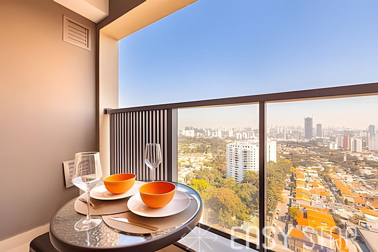 Aconchegante Studio com vista no 24º andar