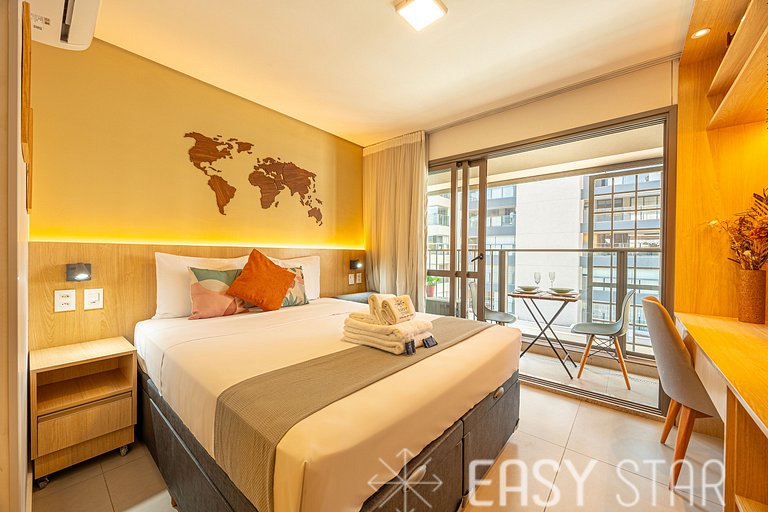 Easy Star - Studio charmoso com piscina no Brooklin! - BQ01I