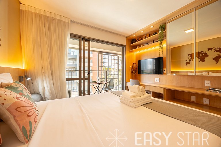 Easy Star - Studio charmoso com piscina no Brooklin! - BQ01I