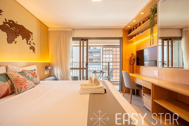 Easy Star - Studio charmoso com piscina no Brooklin! - BQ01I