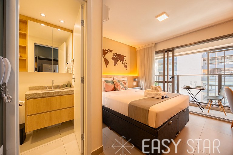 Easy Star - Studio charmoso com piscina no Brooklin! - BQ01I