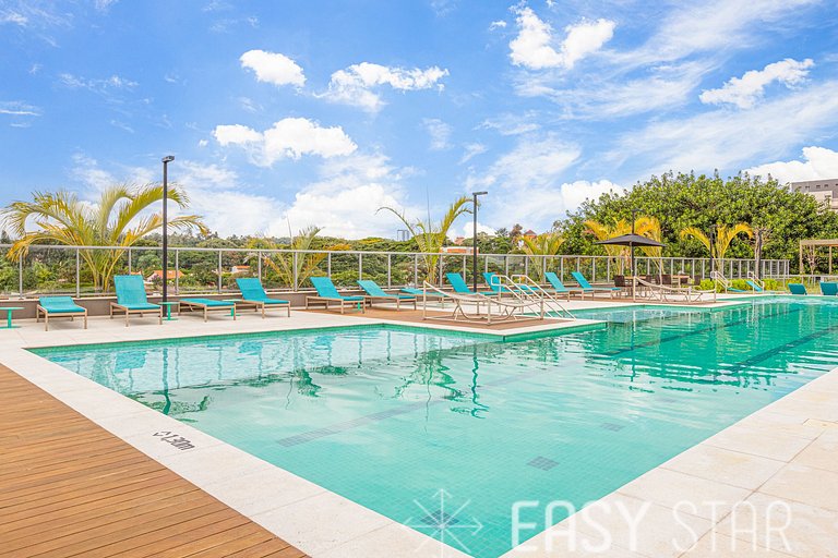 Easy Star - Fabuloso studio duplo no Alto da Boa Vista - GA0